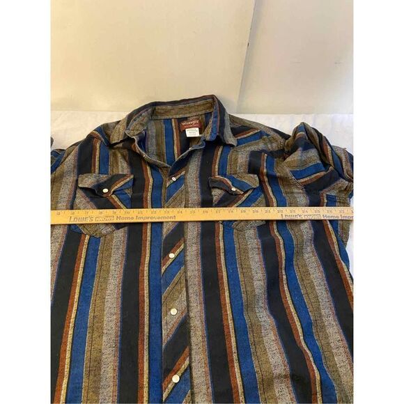 Wrangler Western flannel LS shirt Big Man 2x snap buttons #WM178BG 100 cotton - Picture 4 of 5